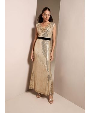 Phase Eight Jamae Sequin Maxi Dress - Natural