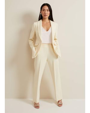 Phase Eight Alexis Pleat Waistband Suit Trouser - Natural