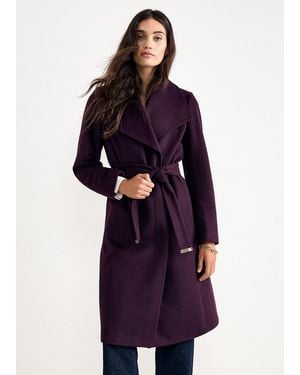 Phase Eight Nicci Dark Burgundy Belted Wool Coat - Blue