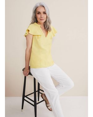 Phase Eight Ines Linen Top - Natural