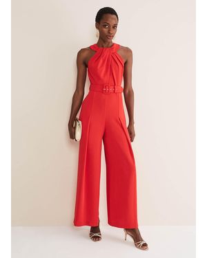 Phase Eight Orla Twist Neck Jumpsuit - Red