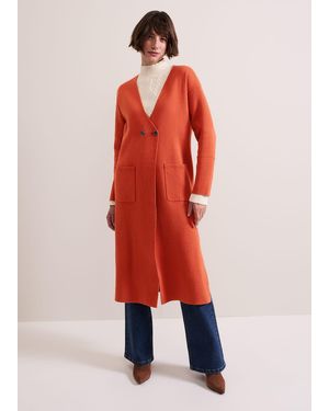 Phase Eight Destiny Double Breasted Knit Coatigan - Red