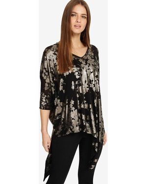 Phase Eight 'bonnie' Blossom Foil Knit Jumper - Black