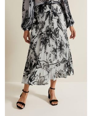 Phase Eight Sienna Floral Print Skirt - Natural