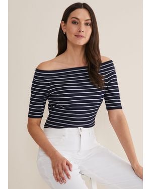 Phase Eight Taylah Striped Bandeau Top - Blue