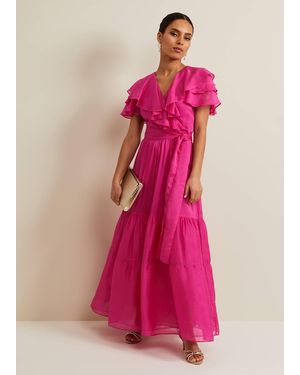 Phase Eight Petite Mabelle Organza Maxi Dress - Pink