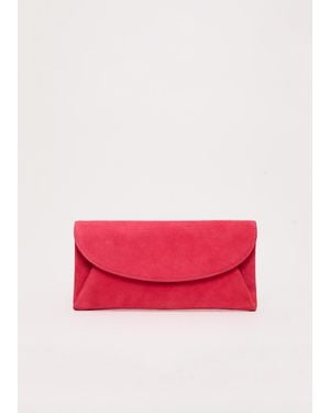 Phase Eight Suede Clutch - Pink