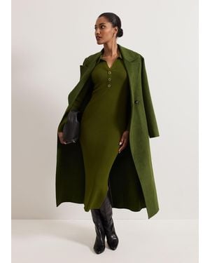 Phase Eight Darcy Double Faced Wool Coat - Green