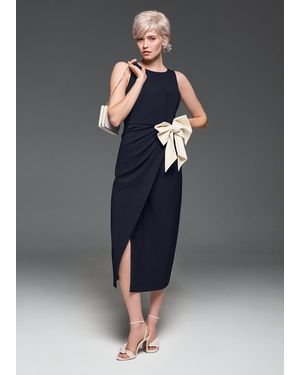 Phase Eight Sophia Bow Trim Midaxi Dress - Blue