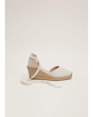 Phase Eight Suede Ankle Tie Espadrille Shoe - Natural