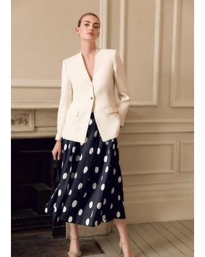 Phase Eight Celeste Spot Print Midi Skirt - White