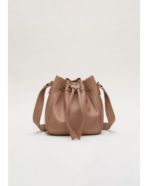 Phase Eight Leather Bucket Bag - Brown