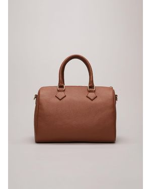 Phase Eight Leather Bowling Bag - Brown
