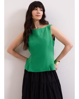 Phase Eight Isabelle Linen Top - Green