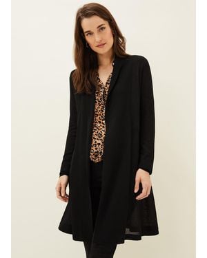 Phase Eight Lili Sheer Longline Cardigan - Black