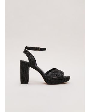 Phase Eight Raffia Strappy Platform Sandal - White
