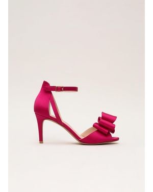 Phase Eight Satin Bow Trim Sandals - Pink