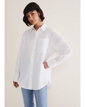 Phase Eight Cotton Oversized Shirt - White