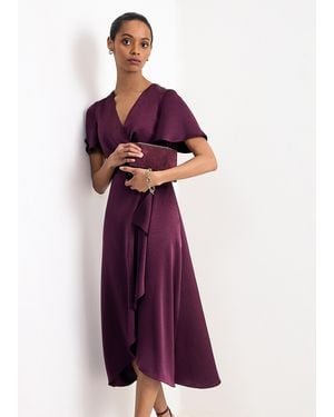 Phase Eight Julissa Satin Wrap Midi Dress - Purple