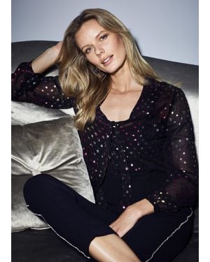 Phase Eight Shimmer Spot Pin Tuck Shirt - Blue