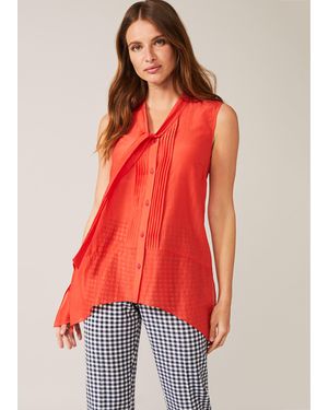 Phase Eight Ysanne Silk Blend Blouse - Red