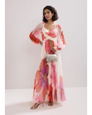 Phase Eight Reanna Pleated Floral Maxi Dress - Red
