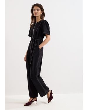 Phase Eight Petite Alix Tie Belt Jumpsuit - Black