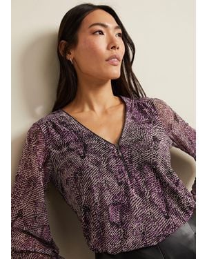 Phase Eight Elyza Snake Mesh Print Top - Purple