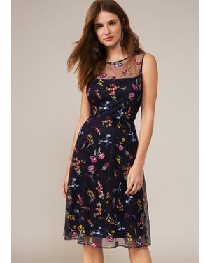 Phase Eight Sindy Embroidered Dress - Blue