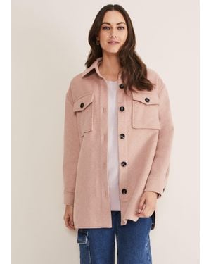 Phase Eight Sammy Plain Wool Shacket - Natural