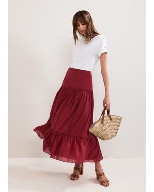 Phase Eight Kyla Trim Maxi Skirt - Red