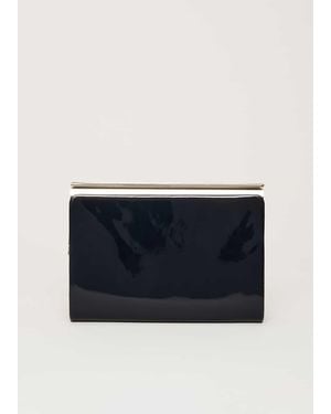 Phase Eight Patent Open Top Slim Clutch - Blue