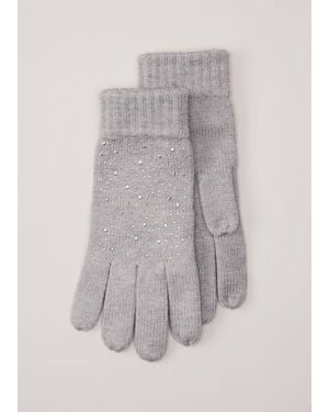 Phase Eight Sparkly Gloves - Grey
