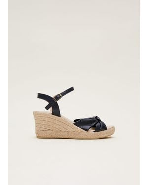 Phase Eight Leather Knot Front Espadrilles - Natural