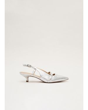 Phase Eight Strap Front Kitten Heel Shoes - White