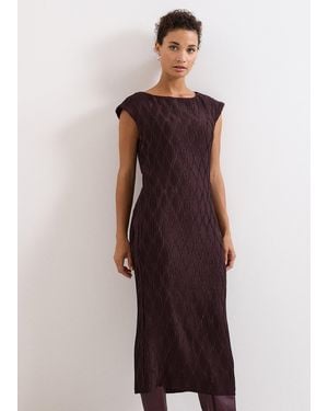 Phase Eight Arabella Jersey Textured Midi Dress - Purple