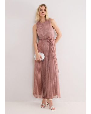 Phase Eight Simara Plisse Dress - Pink