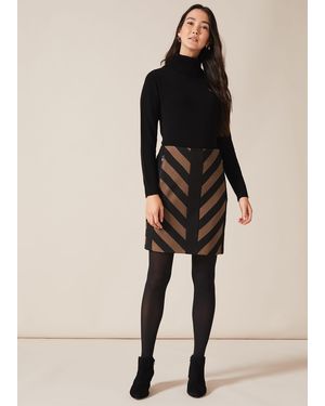 Phase Eight Mirren Chevron Skirt - Black