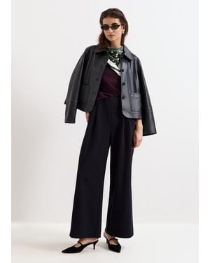 Phase Eight Florence Ponte Wide Leg Trouser - Blue