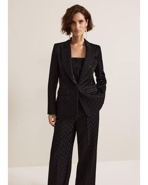 Phase Eight Adalynn Fitted Jacquard Suit Jacket - Black