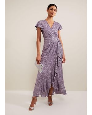 Phase Eight Carina Sequin Maxi Dress - Purple