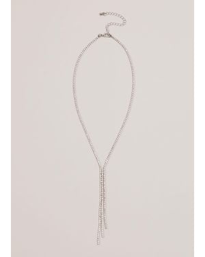 Phase Eight Short Sparkly Lariat Necklace - Brown
