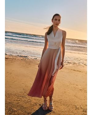 Phase Eight Sloane Ombre Pleated Midaxi Dress - Natural