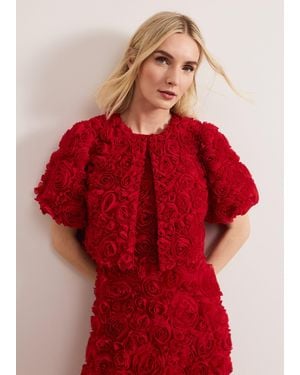 Phase Eight Angeline 3D Floral Jacket - Red
