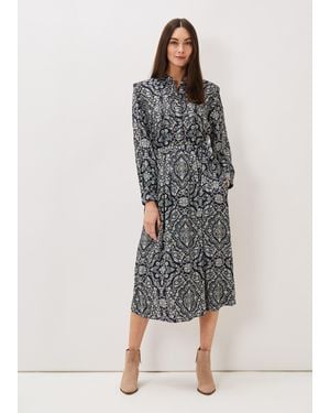 Phase Eight Polly Paisley Print Midi Dress - Multicolour