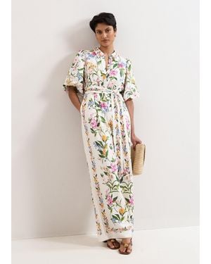 Phase Eight Camilla Floral Tie Waist Jumpsuit - White