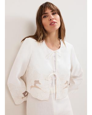 Phase Eight Svea Broderie Jacket - White