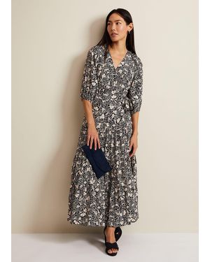 Phase Eight Kezia Floral Wrap Midi Dress - Natural