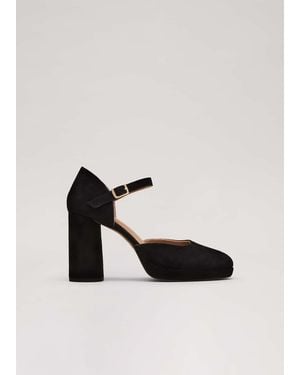 Phase Eight Suede Closed Toe Platform - Black