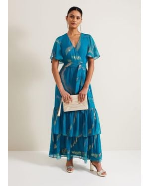 Phase Eight Charissa Silk Maxi Dress - Blue